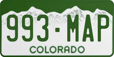 CO license plate 993MAP