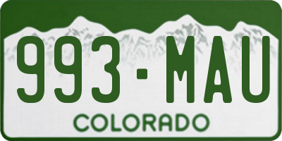 CO license plate 993MAU