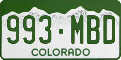 CO license plate 993MBD