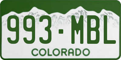 CO license plate 993MBL