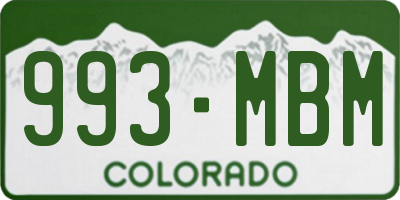 CO license plate 993MBM