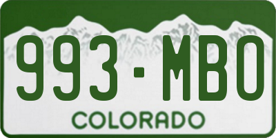 CO license plate 993MBO
