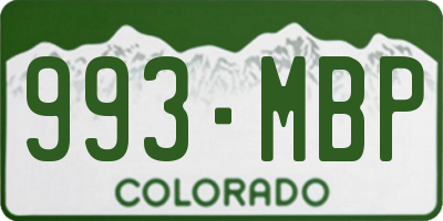 CO license plate 993MBP