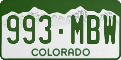 CO license plate 993MBW