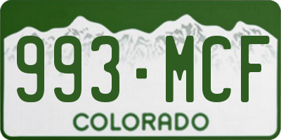 CO license plate 993MCF