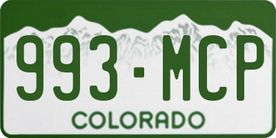 CO license plate 993MCP