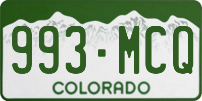 CO license plate 993MCQ