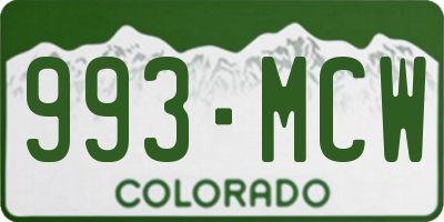 CO license plate 993MCW
