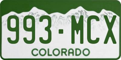 CO license plate 993MCX
