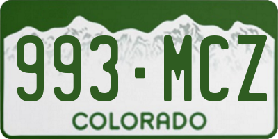 CO license plate 993MCZ