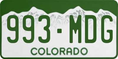 CO license plate 993MDG
