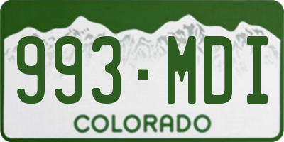 CO license plate 993MDI