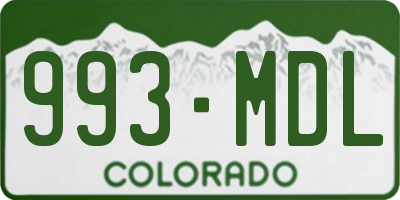 CO license plate 993MDL
