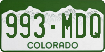 CO license plate 993MDQ