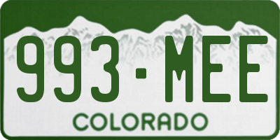 CO license plate 993MEE