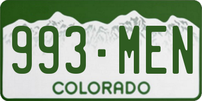 CO license plate 993MEN