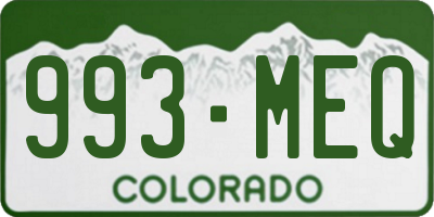 CO license plate 993MEQ