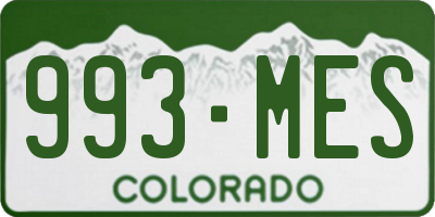 CO license plate 993MES