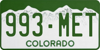 CO license plate 993MET
