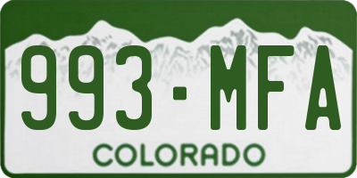 CO license plate 993MFA