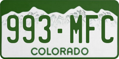 CO license plate 993MFC