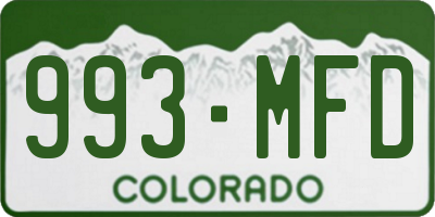 CO license plate 993MFD