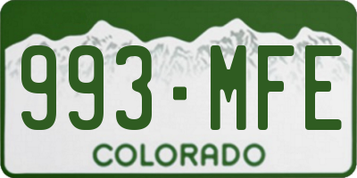 CO license plate 993MFE