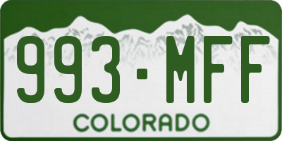 CO license plate 993MFF