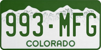 CO license plate 993MFG