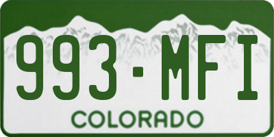 CO license plate 993MFI