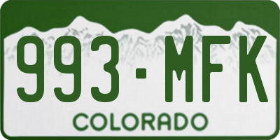 CO license plate 993MFK