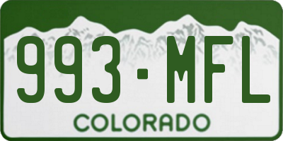 CO license plate 993MFL