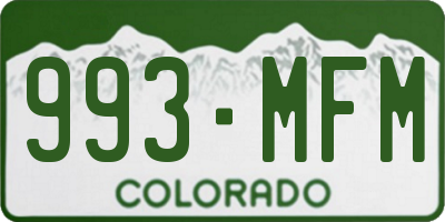 CO license plate 993MFM