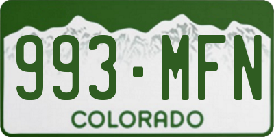 CO license plate 993MFN