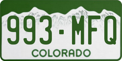 CO license plate 993MFQ