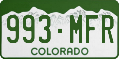 CO license plate 993MFR