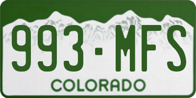 CO license plate 993MFS