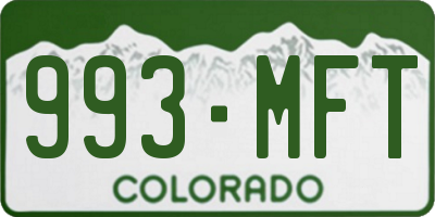 CO license plate 993MFT