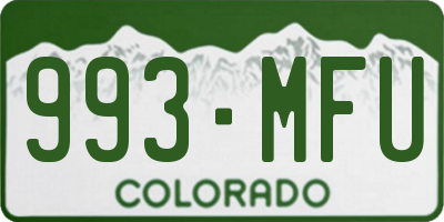 CO license plate 993MFU