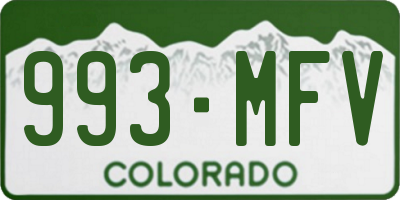CO license plate 993MFV