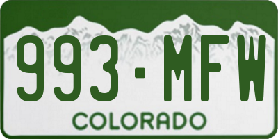 CO license plate 993MFW