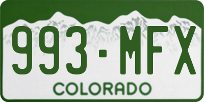 CO license plate 993MFX