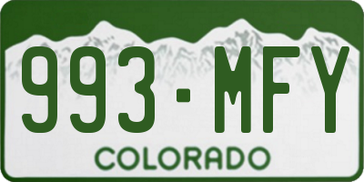 CO license plate 993MFY