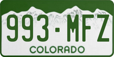 CO license plate 993MFZ