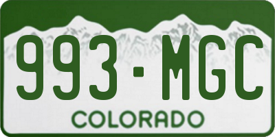 CO license plate 993MGC