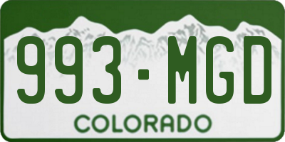 CO license plate 993MGD