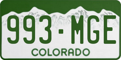 CO license plate 993MGE