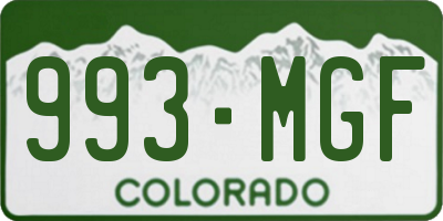 CO license plate 993MGF