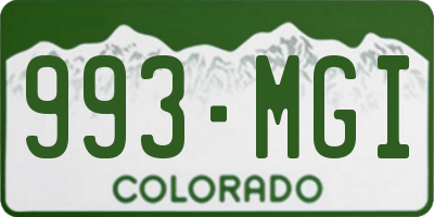 CO license plate 993MGI