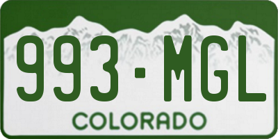 CO license plate 993MGL